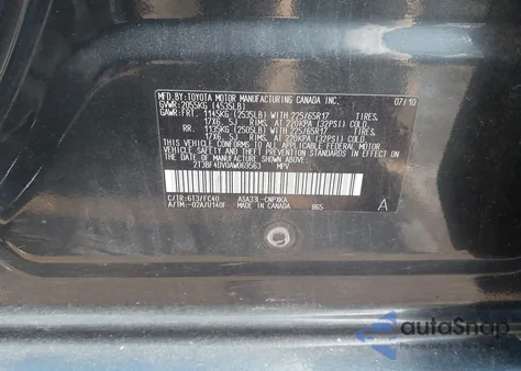 2010 Toyota Rav4 из США, поврежденный, VIN 2T3BF4DV0AW069563